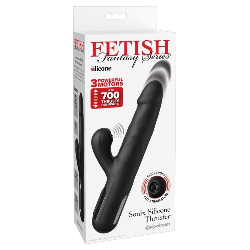 Fetish Fantasy Series Sonix Silicone Thruster rabbit-vibraattori - musta