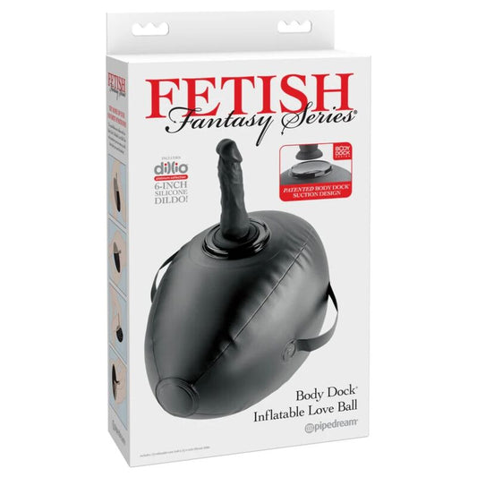 Fetish Fantasy Series Body Dock puhallettava intiimipallo dildolla - musta - 41,9 cm