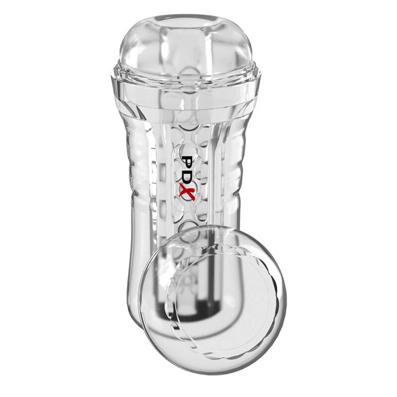 PDX Elite Viewtube Plus See-Thru EZ-Grip masturbaattori - läpinäkyvä - 21 cm
