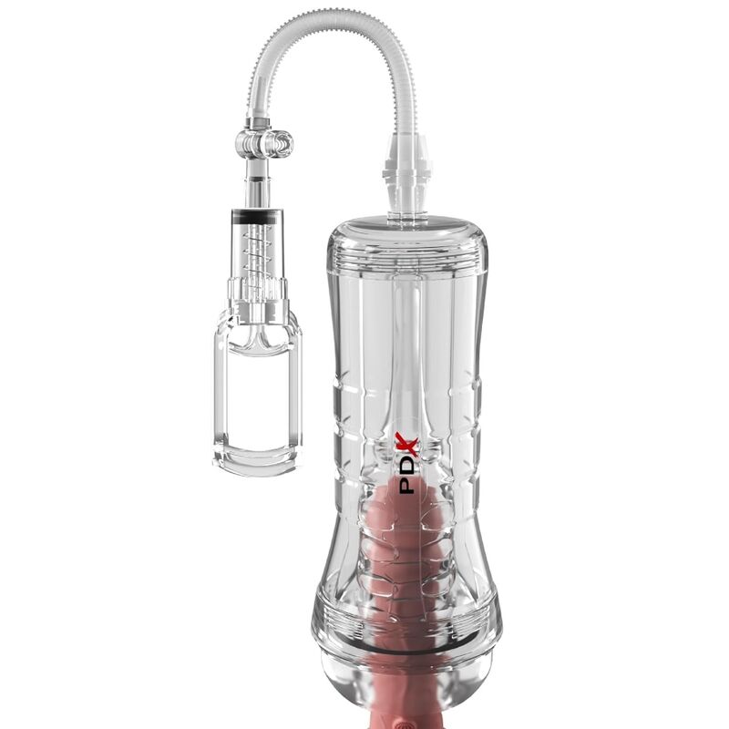 PDX Elite Viewtube Vac XXL masturbaattori imupumpulla - läpinäkyvä - 27,3 cm