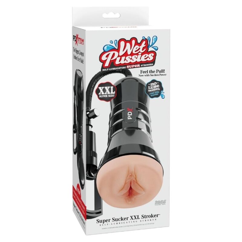 PDX Extreme Wet Pussies Super Sucker XXL masturbaattori imulla - vaalea - 27,3 cm