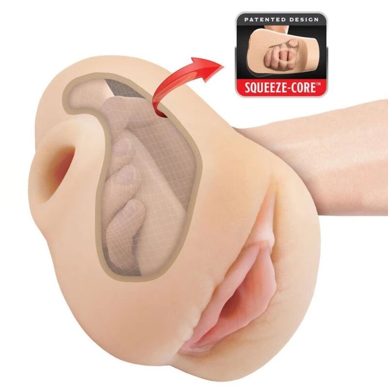 PDX Plus Pussy Pounder realistinen puristettava vaginamasturbaattori - 18 cm