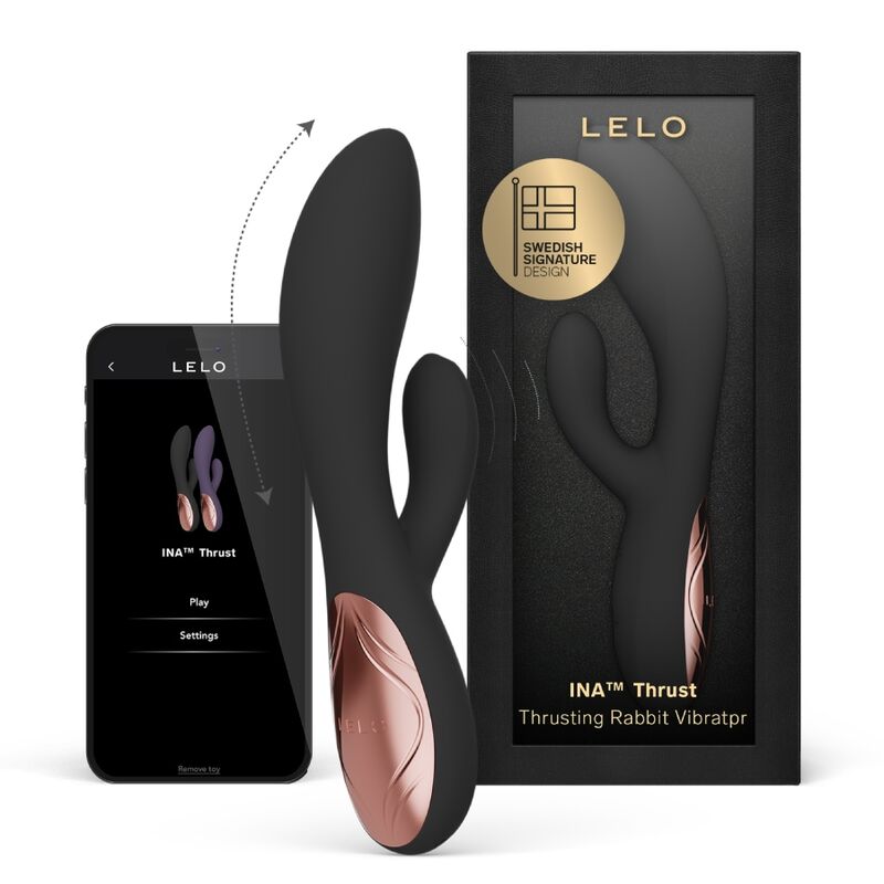 LELO Ina Thrust työntävä rabbit-vibraattori, musta
