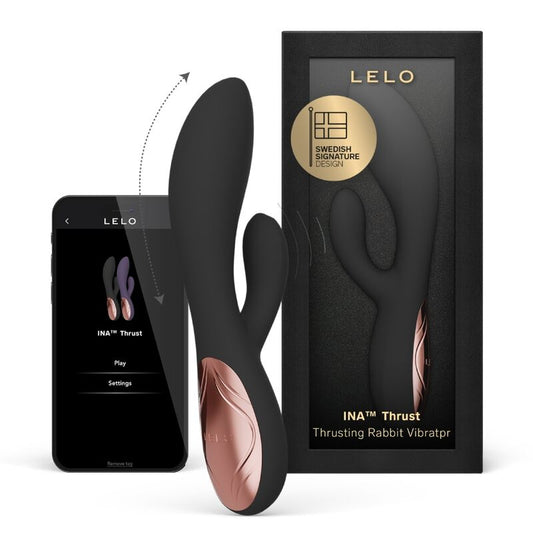 LELO Ina Thrust työntävä rabbit-vibraattori, musta
