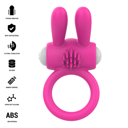 Intense Hopps värisevä penisrengas klitoriskiihottimella - pinkki