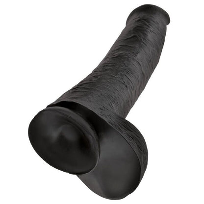 King Cock realistinen dildo kiveksillä - musta - 38 cm