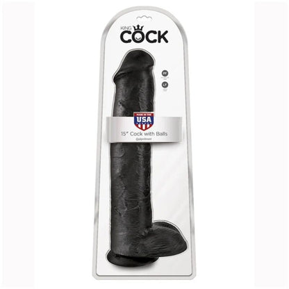 King Cock realistinen dildo kiveksillä - musta - 38 cm