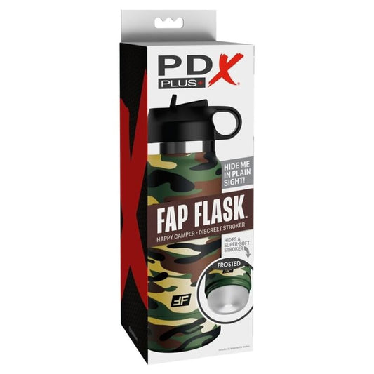 PDX Plus Fap Flask Happy Camper huomaamaton masturbaattori - maastokuvio