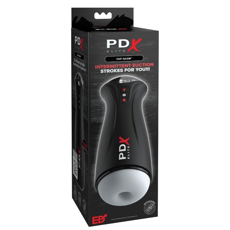 PDX Elite Fap-Gasm masturbaattori sykkivällä imulla - läpinäkyvä