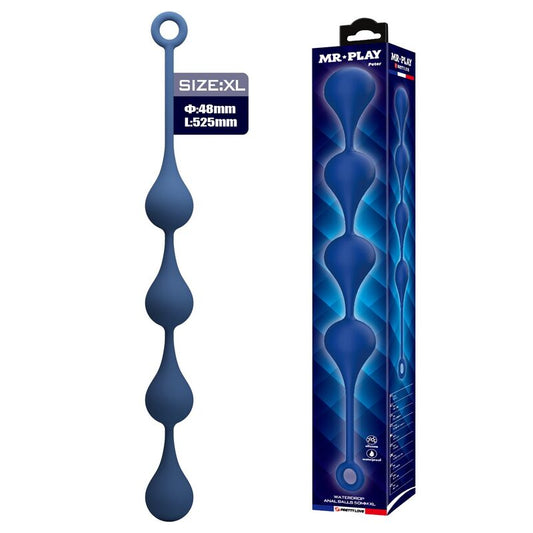 Mr Play silikoniset anaalihelmet XL - sininen - 52,5 cm
