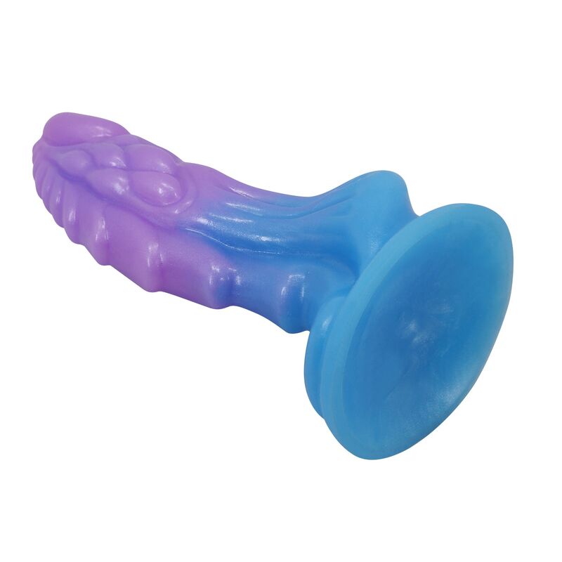 Power Monsters Atlanteans realistinen dildo imukupilla - sininen/violetti - 19 cm - Ø 5 cm