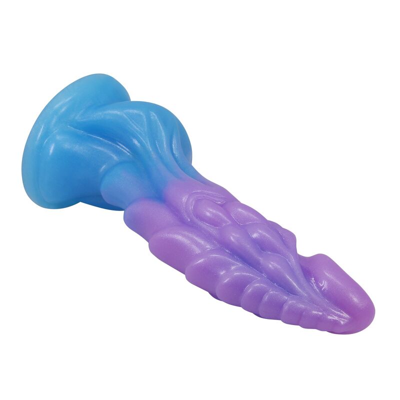 Power Monsters Atlanteans realistinen dildo imukupilla - sininen/violetti - 19 cm - Ø 5 cm