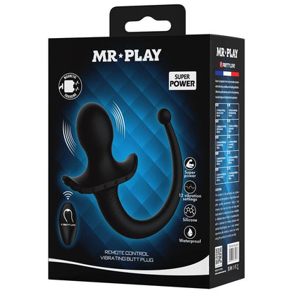 Mr Play anaali- ja välilihavibraattori langattomalla kaukosäätimellä - musta