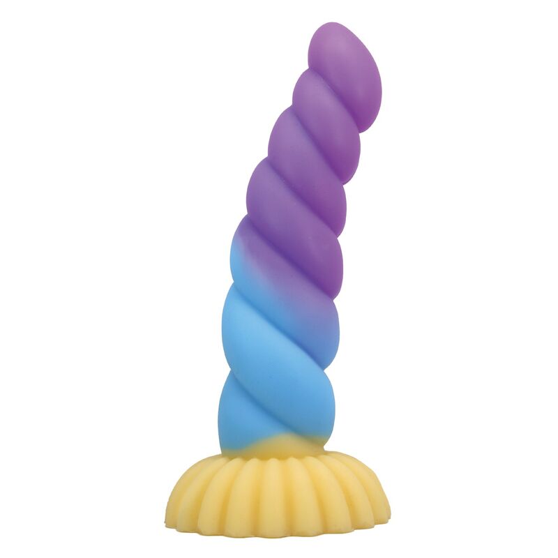Power Monsters Unicorn kolmivärinen silikoninen fantasiadildo - 22 cm - Ø 5 cm