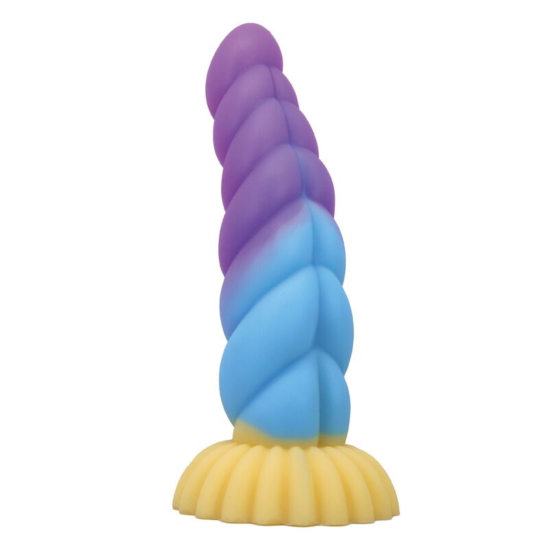Power Monsters Unicorn kolmivärinen silikoninen fantasiadildo - 22 cm - Ø 5 cm