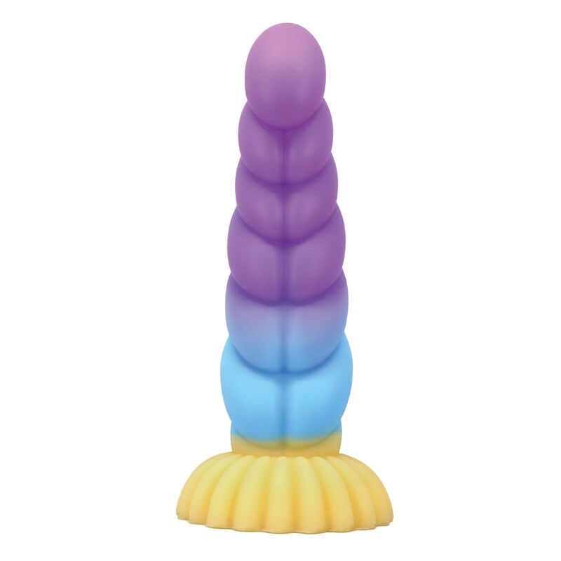 Power Monsters Unicorn kolmivärinen silikoninen fantasiadildo - 22 cm - Ø 5 cm
