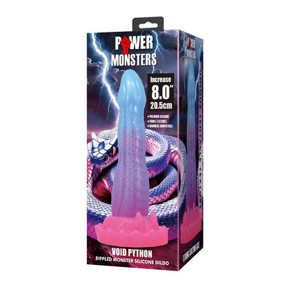 Power Monsters Void Python fantasiadildo imukupilla - sininen/violetti/pinkki - 20,5 cm - Ø 5,2 cm
