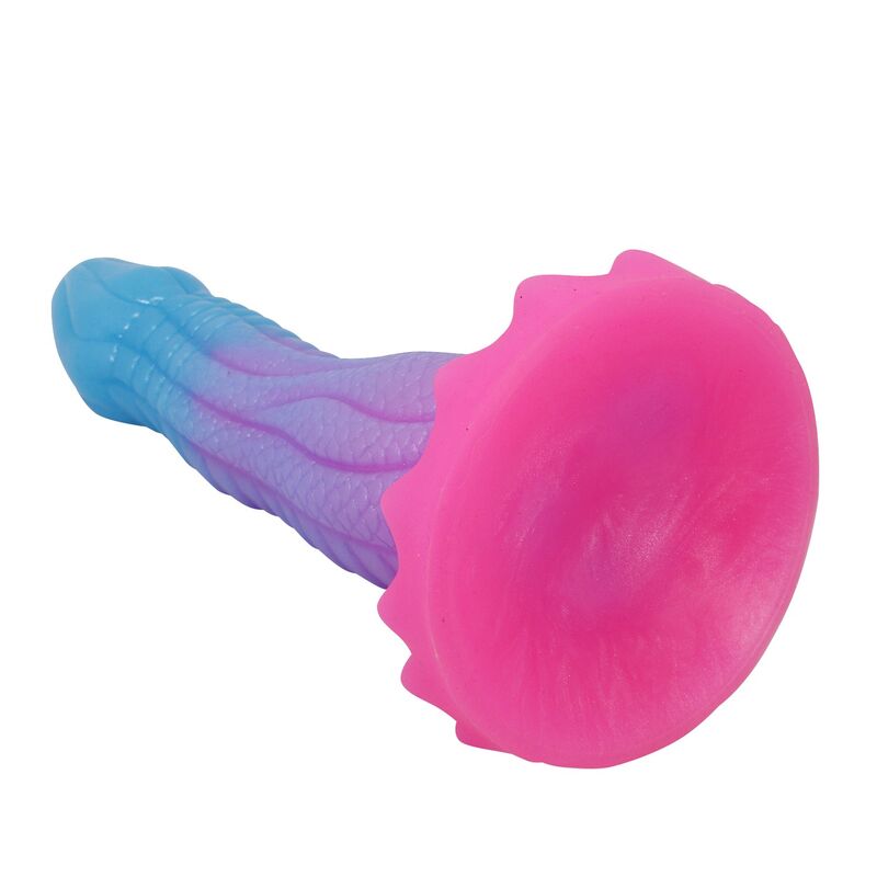 Power Monsters Void Python fantasiadildo imukupilla - sininen/violetti/pinkki - 20,5 cm - Ø 5,2 cm