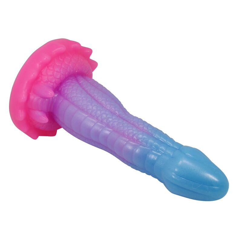 Power Monsters Void Python fantasiadildo imukupilla - sininen/violetti/pinkki - 20,5 cm - Ø 5,2 cm