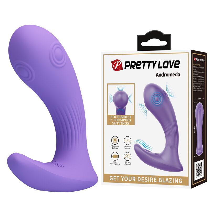 Pretty Love Andromeda ladattava kaksoisstimulaatiovibraattori - violetti