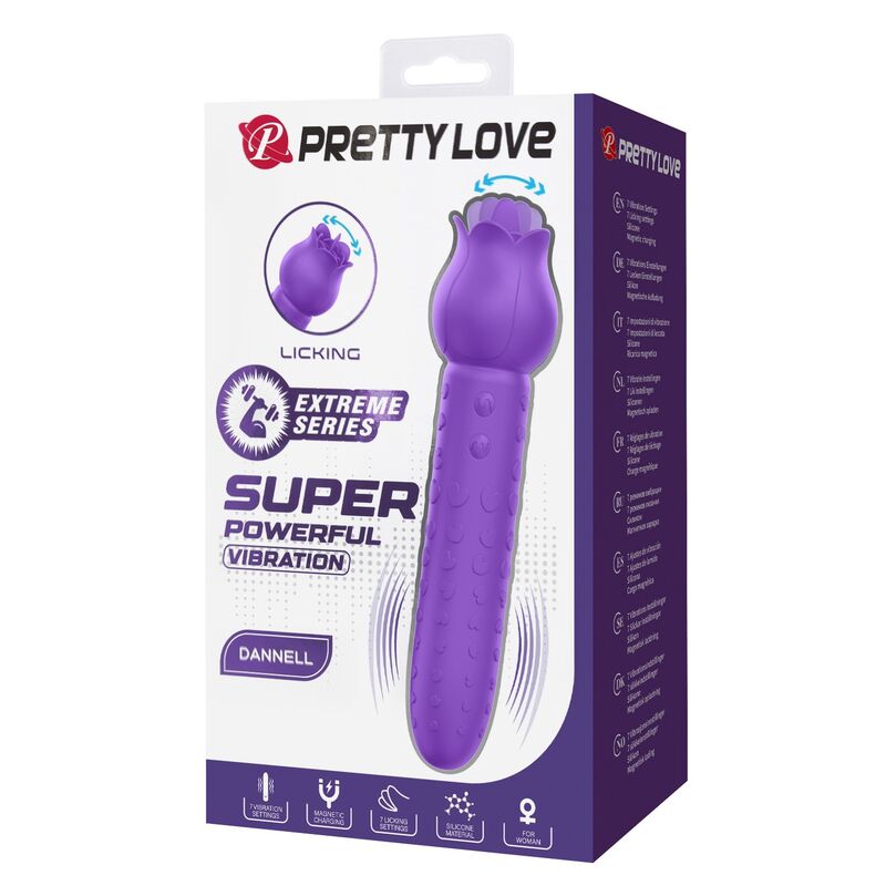 Pretty Love Dannell ladattava kieli- ja klitorisvibraattori - violetti