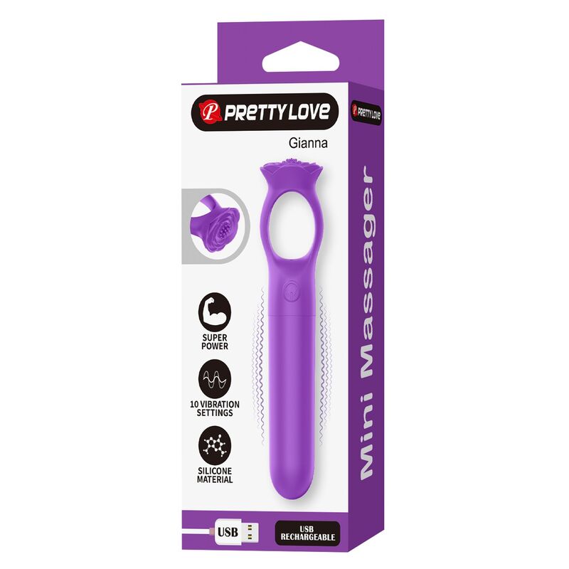 Pretty Love Giana ladattava minihierontavibraattori - violetti