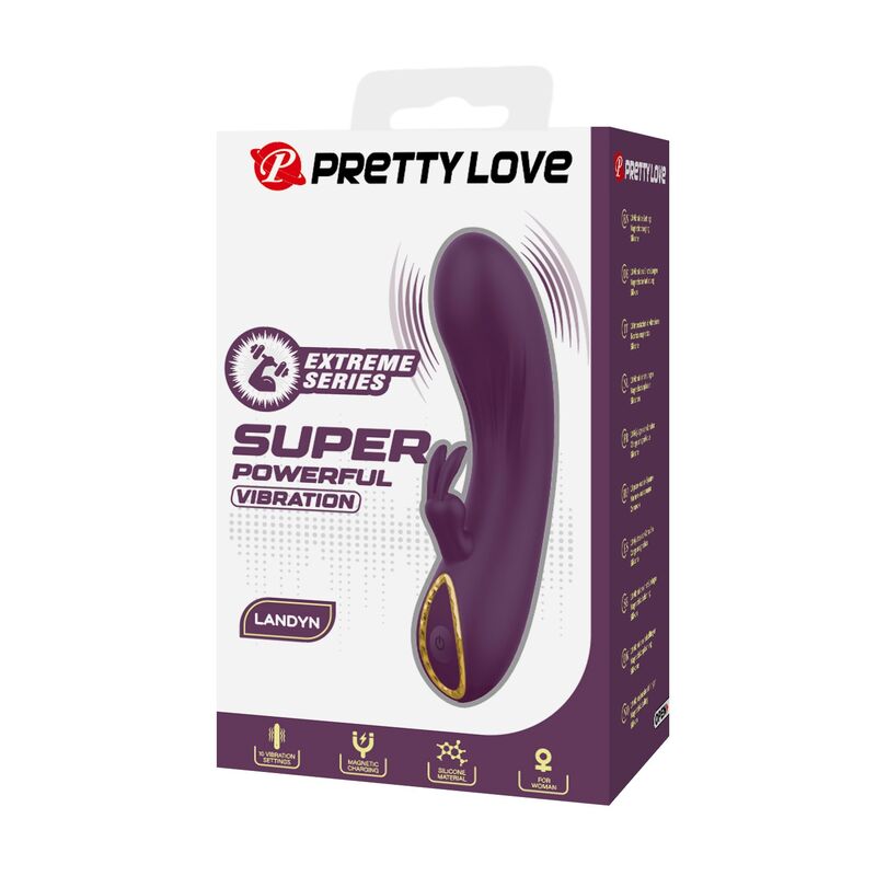 Pretty Love Landyn ladattava rabbit-vibraattori - 10 toimintoa - violetti