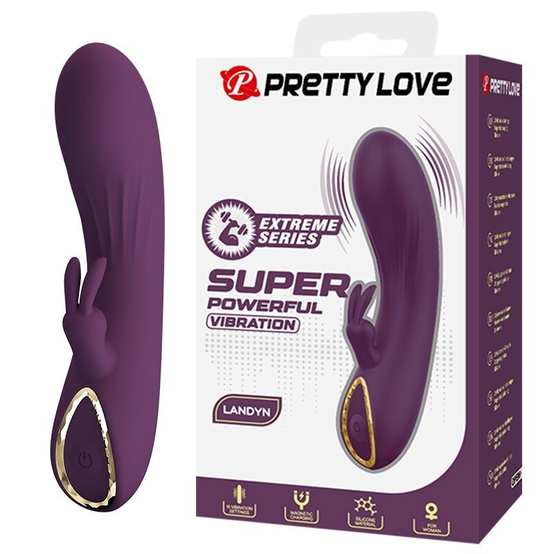 Pretty Love Landyn ladattava rabbit-vibraattori - 10 toimintoa - violetti