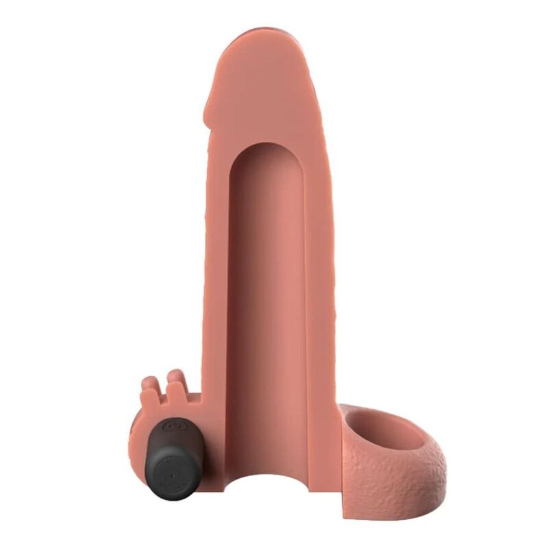 Fantasy X-Tensions Real Feel värisevä peniksenpidennysholkki - beige - 5 cm