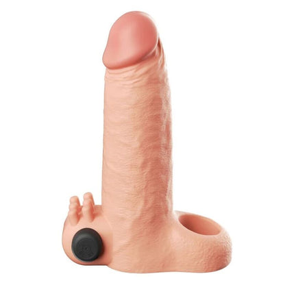 Fantasy X-Tensions Real Feel värisevä peniksenpidennysholkki - beige - 5 cm