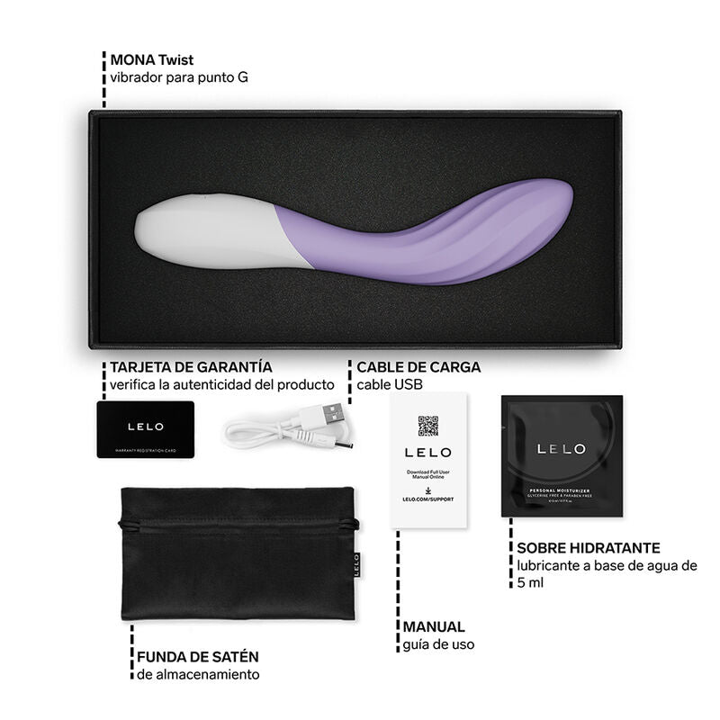LELO - Mona Twist ladattava sovellusohjattava G-pistevibraattori - laventeli