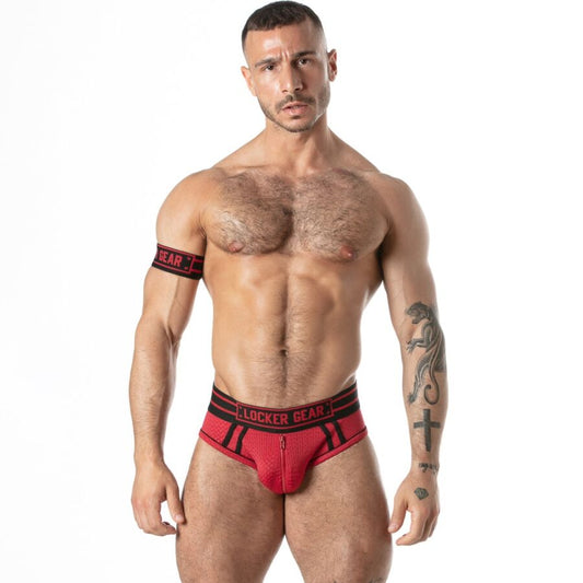 LOCKER GEAR - Sport Mesh Jock Brief verkkokankaiset alushousut - punainen - S