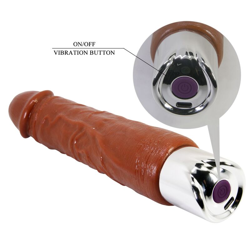 Pretty Love Pro realistinen vibraattori - ruskea - 23,5 cm - Ø 4,8 cm