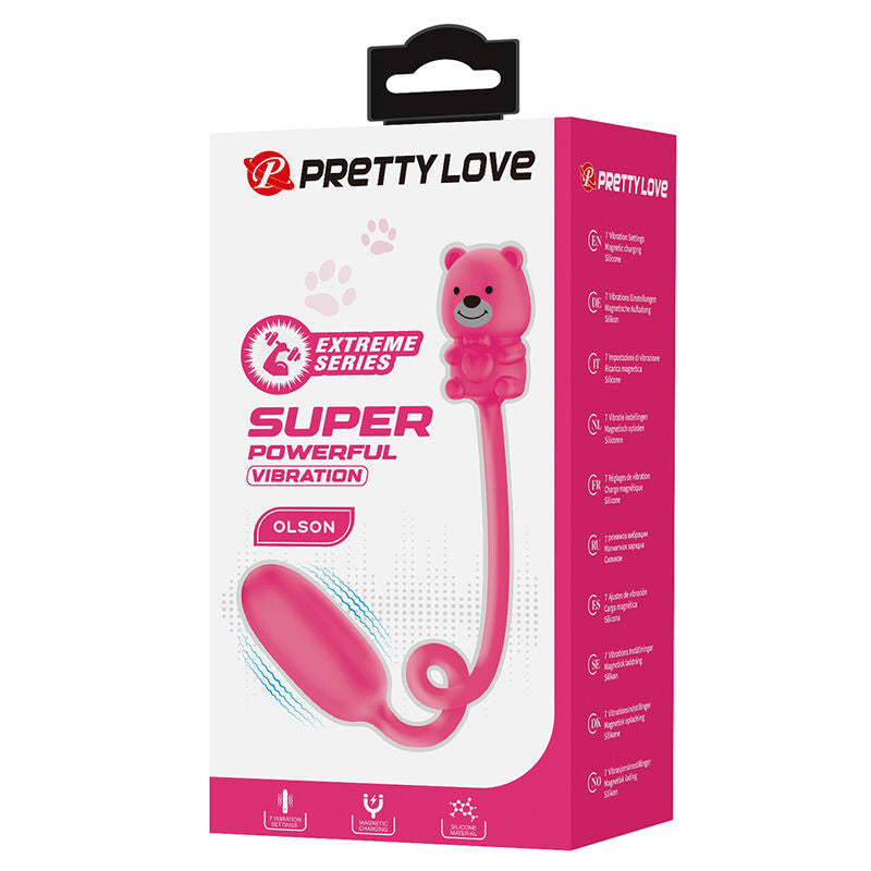 Pretty Love Olson ladattava luotivibraattori johdollisella ohjaimella - pinkki