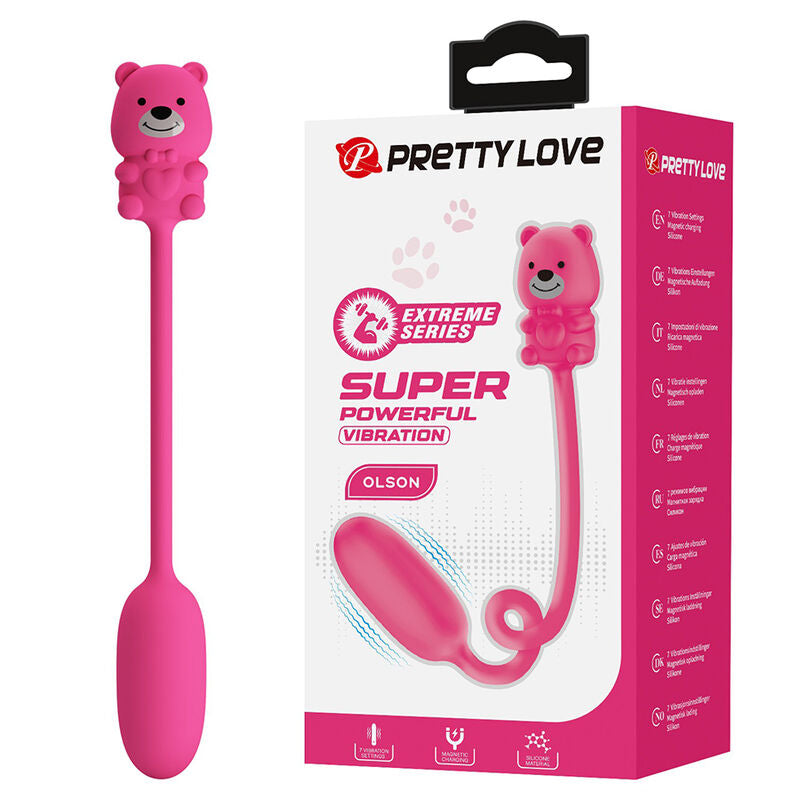 Pretty Love Olson ladattava luotivibraattori johdollisella ohjaimella - pinkki