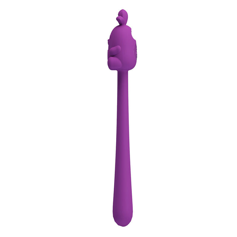 Pretty Love Cute Bunny Flirting Stick joustava USB-ladattava vibraattori - violetti