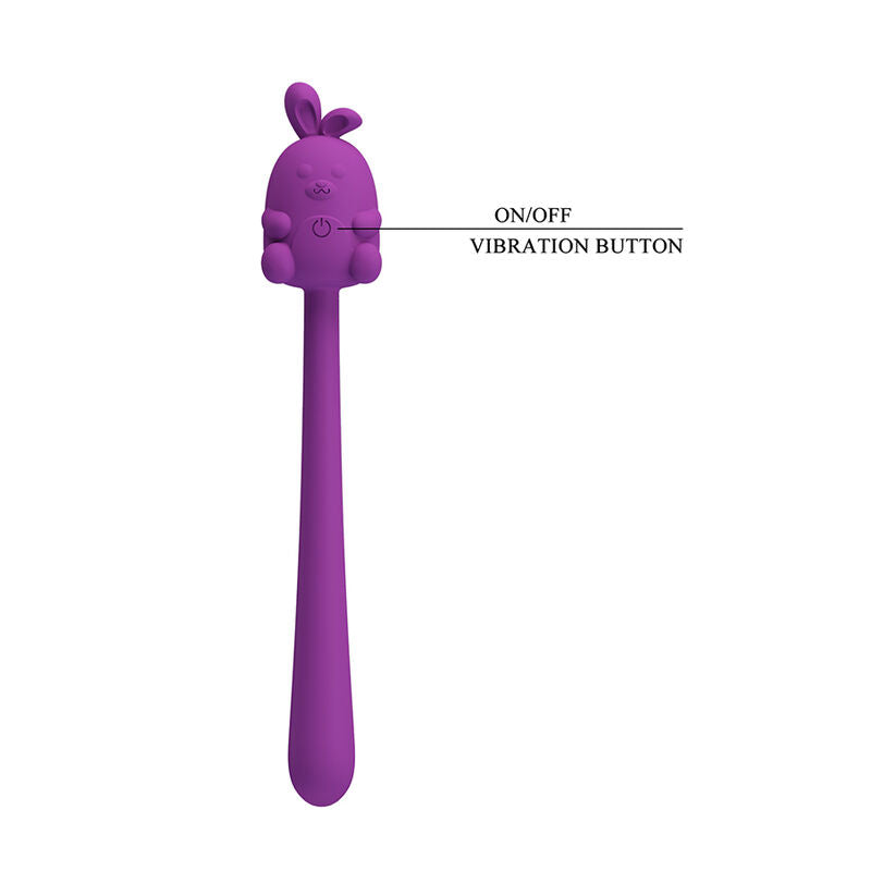 Pretty Love Cute Bunny Flirting Stick joustava USB-ladattava vibraattori - violetti