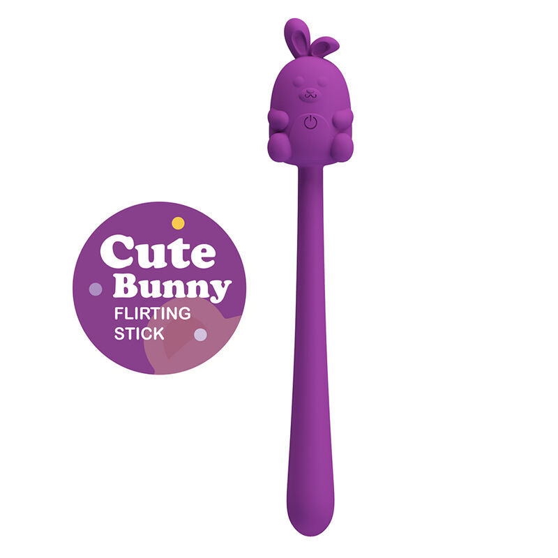 Pretty Love Cute Bunny Flirting Stick joustava USB-ladattava vibraattori - violetti