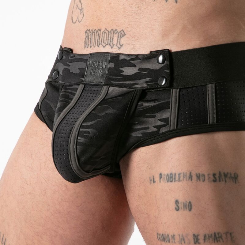 LOCKER GEAR - Full Military Access Jock Brief alushousut - musta - XL