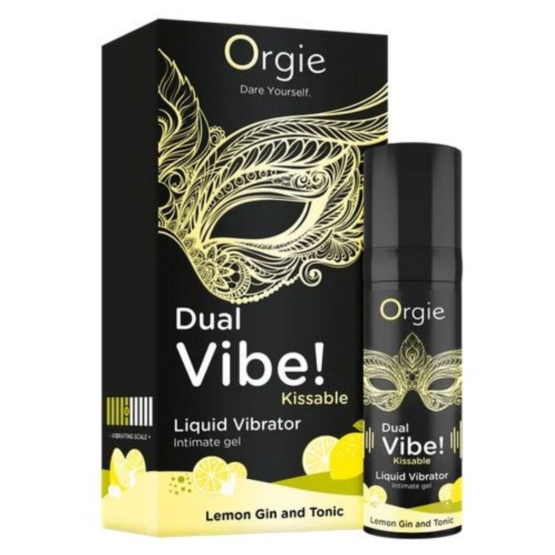 Orgie Dual Vibe! Lemon Gin and Tonic suudeltava kihelmöivä intiimigeeli - 15 ml