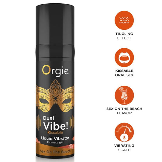 Orgie Dual Vibe! Sex on the Beach suudeltava kihelmöivä intiimigeeli - 15 ml