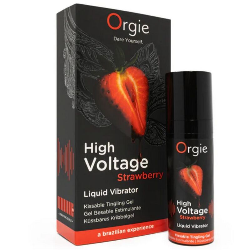 Orgie High Voltage Strawberry suudeltava voimakkaasti kihelmöivä intiimigeeli - 15 ml