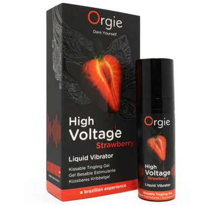 Orgie High Voltage Strawberry suudeltava voimakkaasti kihelmöivä intiimigeeli - 15 ml
