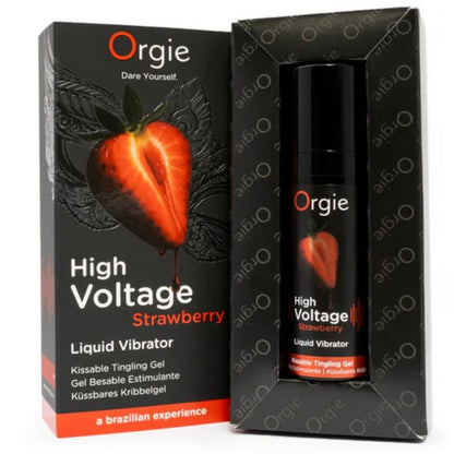 Orgie High Voltage Strawberry suudeltava voimakkaasti kihelmöivä intiimigeeli - 15 ml