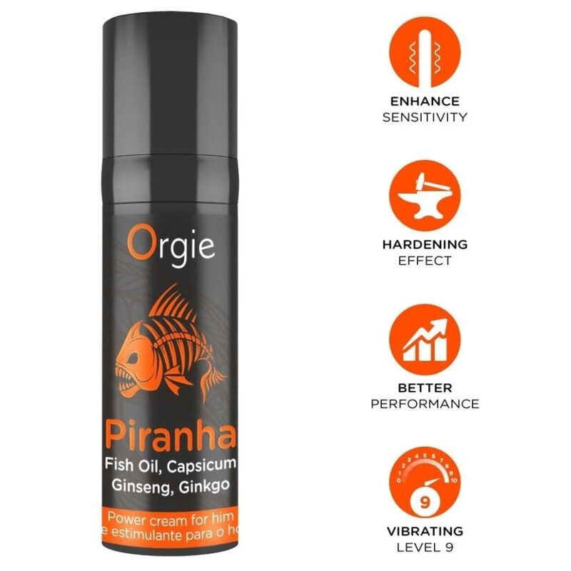 Orgie Piranha Power intiimivoide miehille - 15 ml