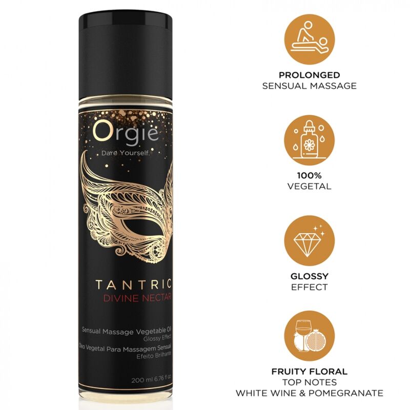 Orgie Tantric Divine Nectar kasvipohjainen hierontaöljy - 200 ml