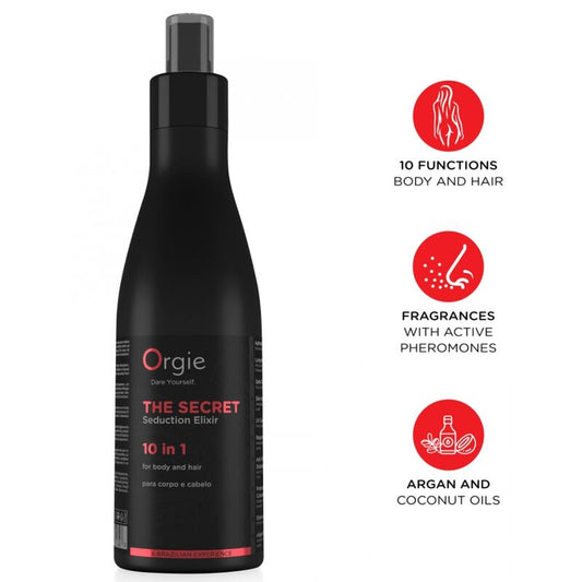 Orgie The Secret Seduction Elixir 10-in-1-vartalo- ja hiusvoide - 200 ml