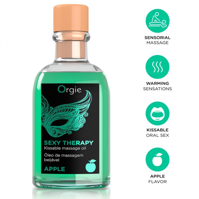 Orgie Lips Massage suudeltava hierontasetti - omena - 100 ml
