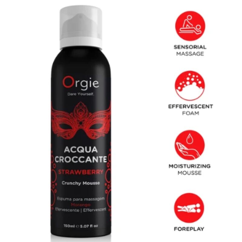 Orgie Acqua Croccante rätisevä hierontavaahto - mansikka - 150 ml
