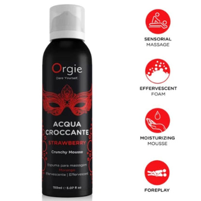 Orgie Acqua Croccante rätisevä hierontavaahto - mansikka - 150 ml
